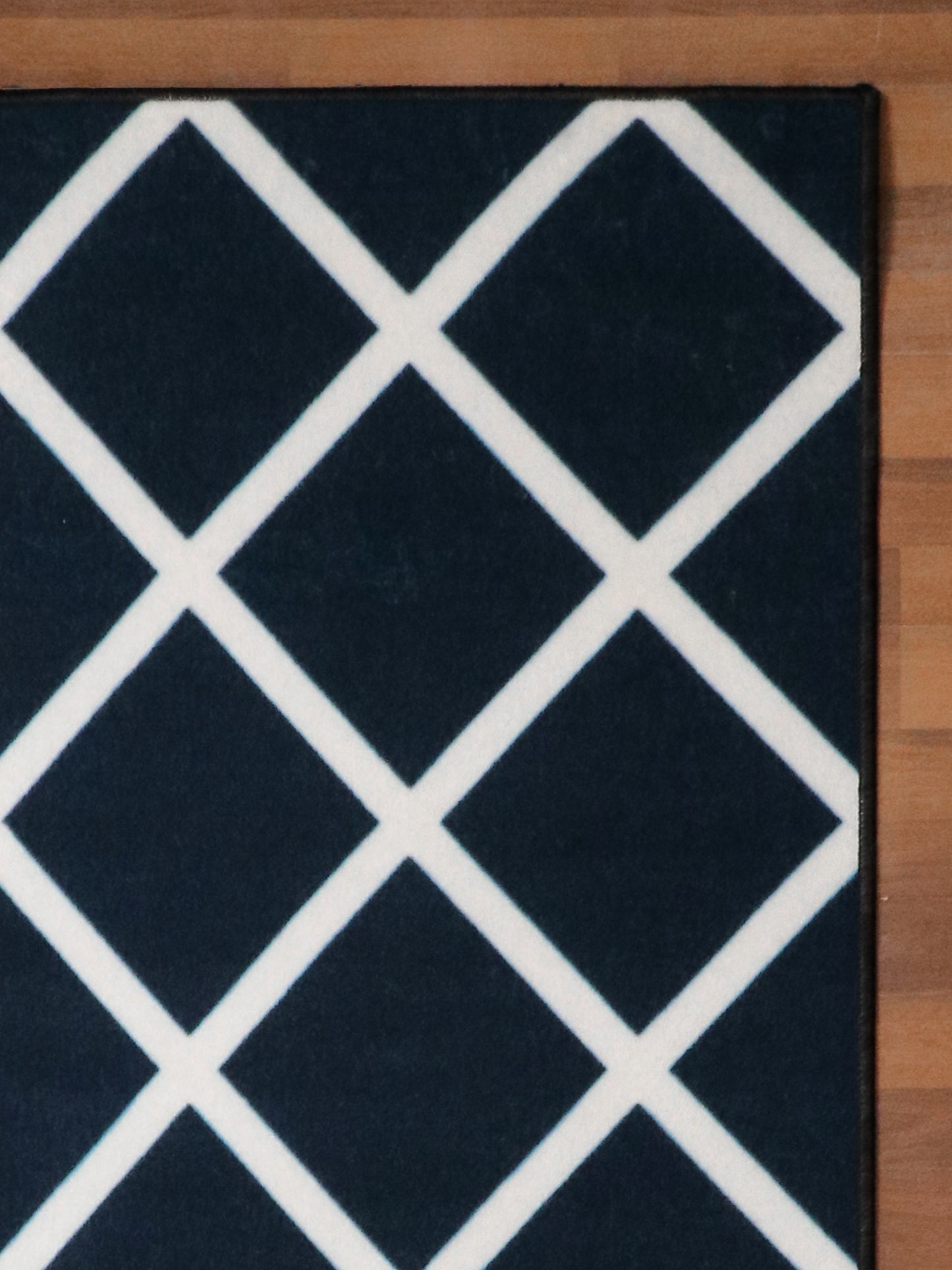 Blue With Beige Color Criss Cross Print Runner