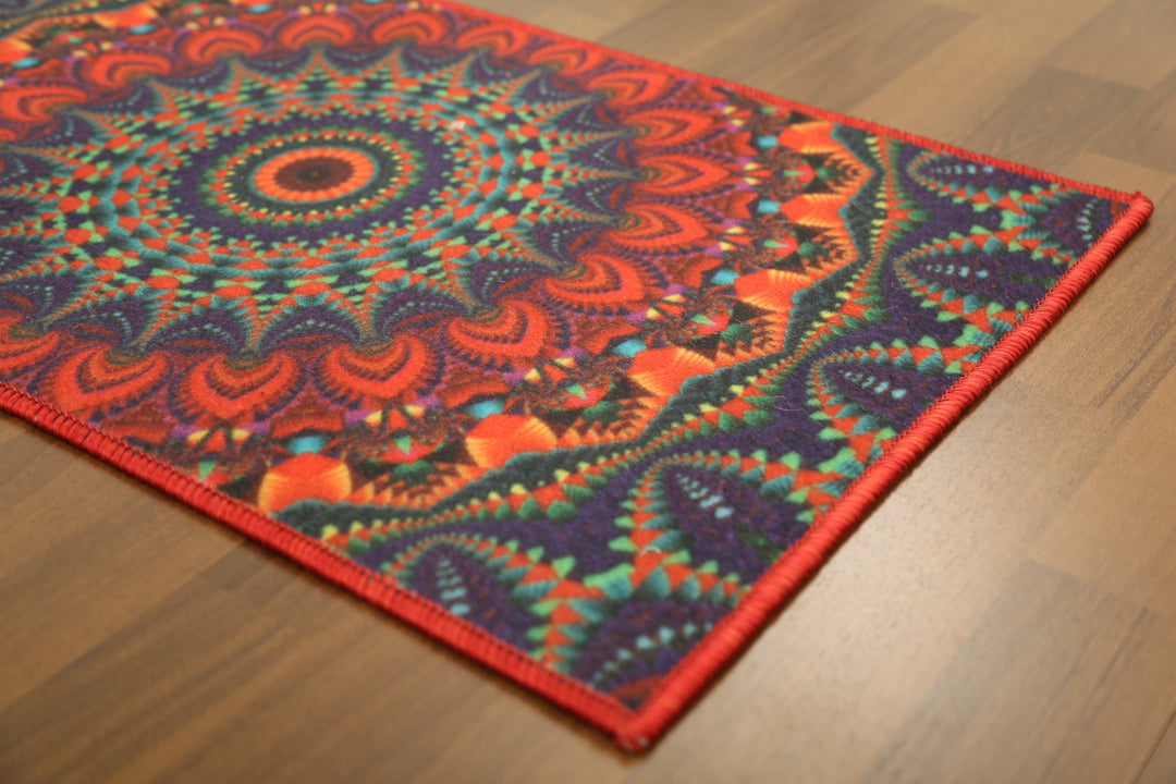 Multi Color Traditional Print Non Woven Door Mat with Anti Slip TPR Backing For Everyday Use