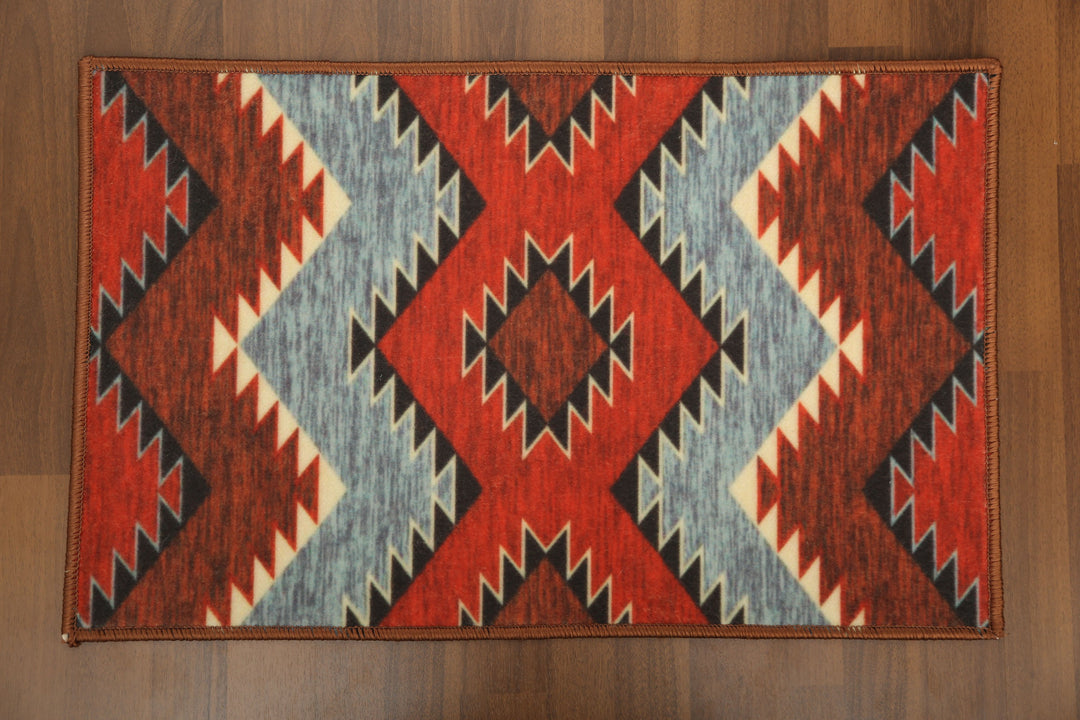 Multi Color Kilim Print Non Woven Door Mat with Anti Slip TPR  Backing For Everyday Use