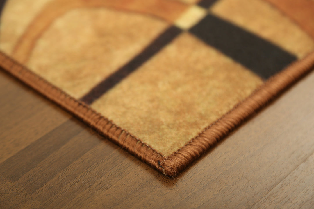 Multi Color Contemporary Geometric Print Non Woven Door Mat with Anti Slip TPR Backing For Everyday Use