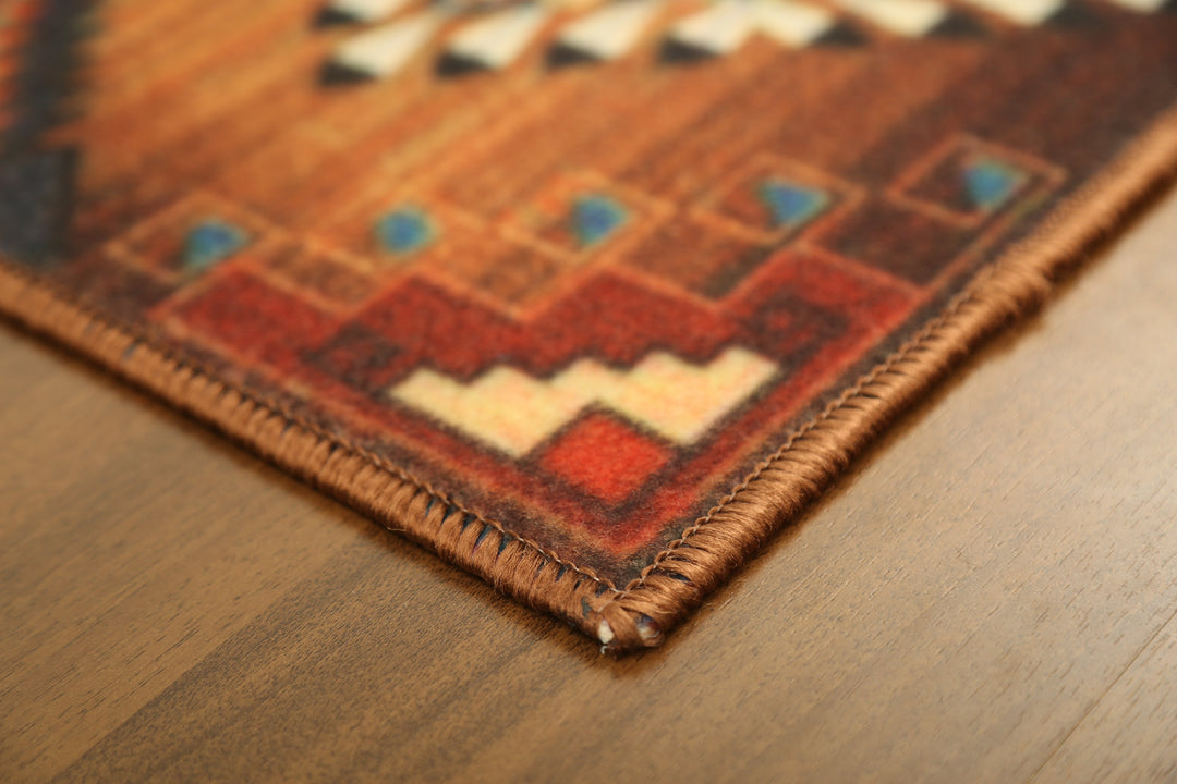 Multi Color Modern Geometric Print Non Woven Door Mat with Anti Slip TPR Backing For Everyday Use