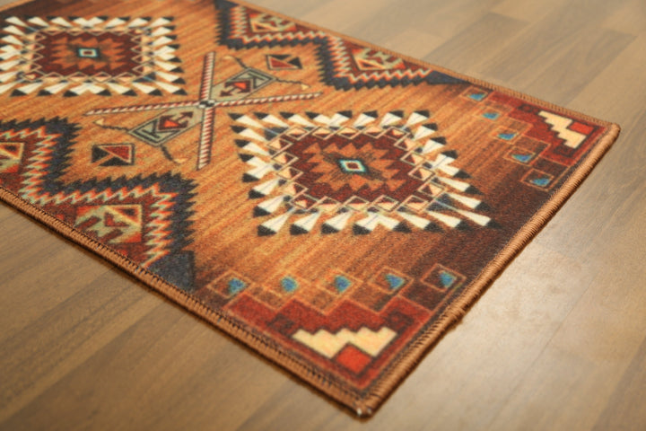 Multi Color Modern Geometric Print Non Woven Door Mat with Anti Slip TPR Backing For Everyday Use