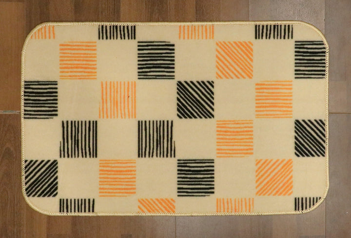 Beige with Multi Color Geometrical Print Door Mat