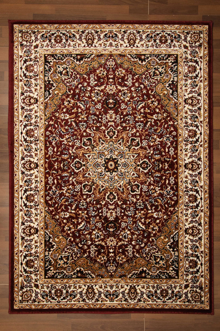 Multi Color Medallion Printed Rectangle Woven Rug with Jute & Polyester Backing