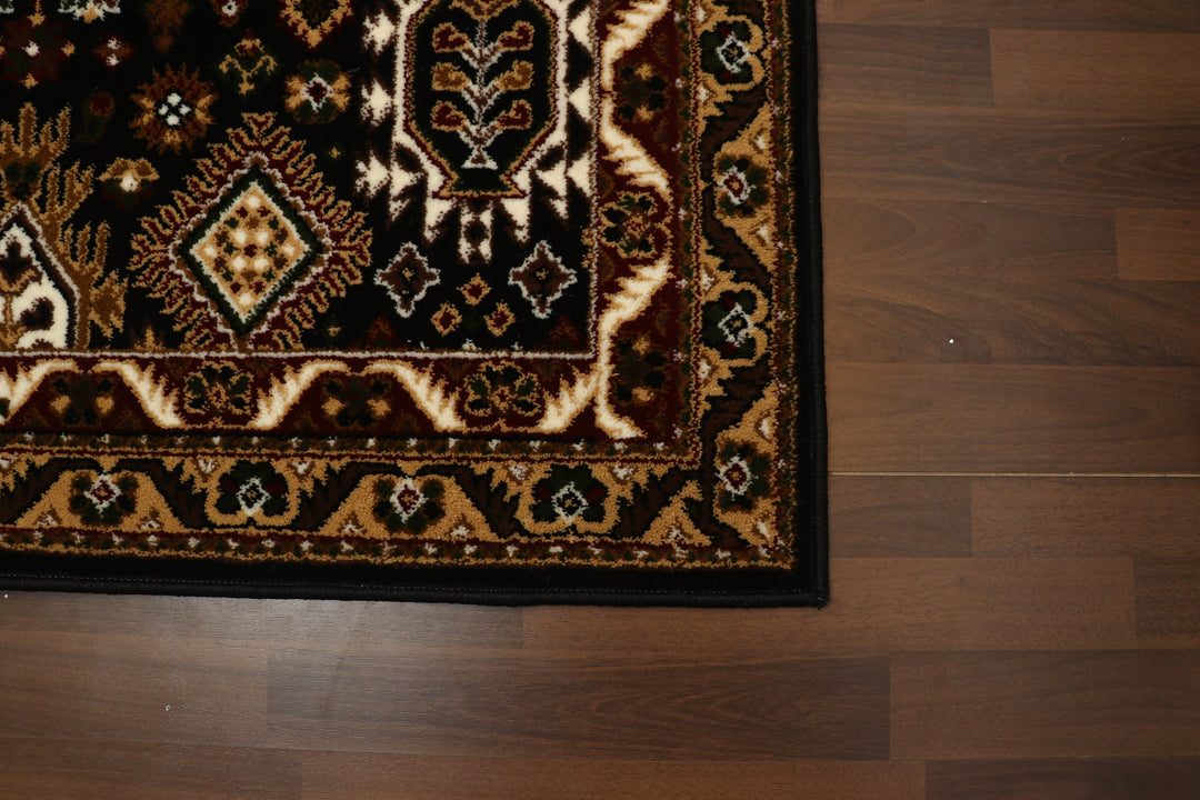 Black & Brown Traditional Deisgn Rug