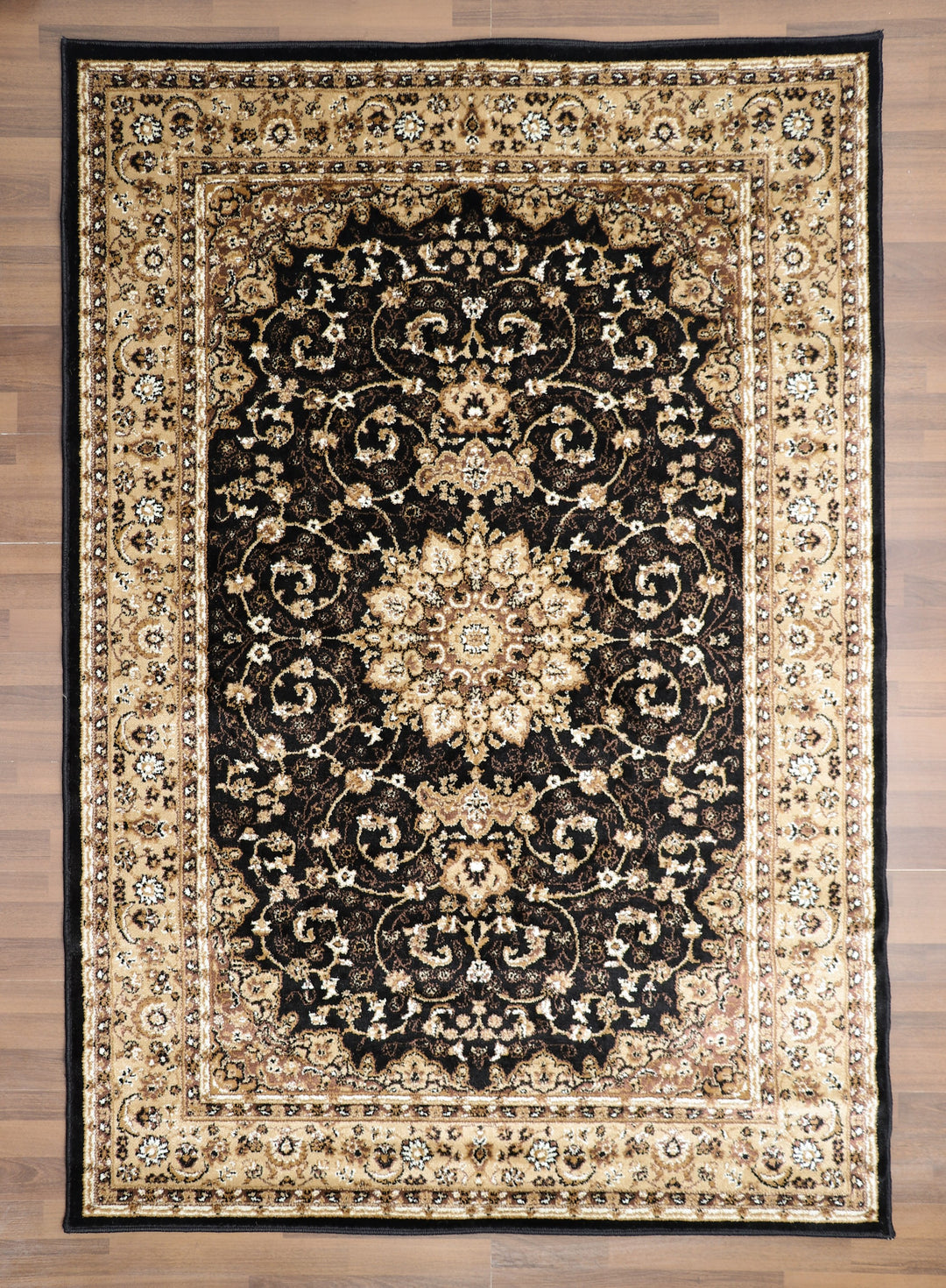 Multi Color Medallion Rectangle Woven Rug with Jute & Polyester Backing