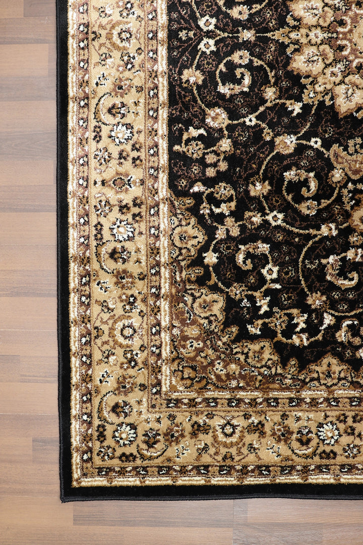 Multi Color Medallion Rectangle Woven Rug with Jute & Polyester Backing