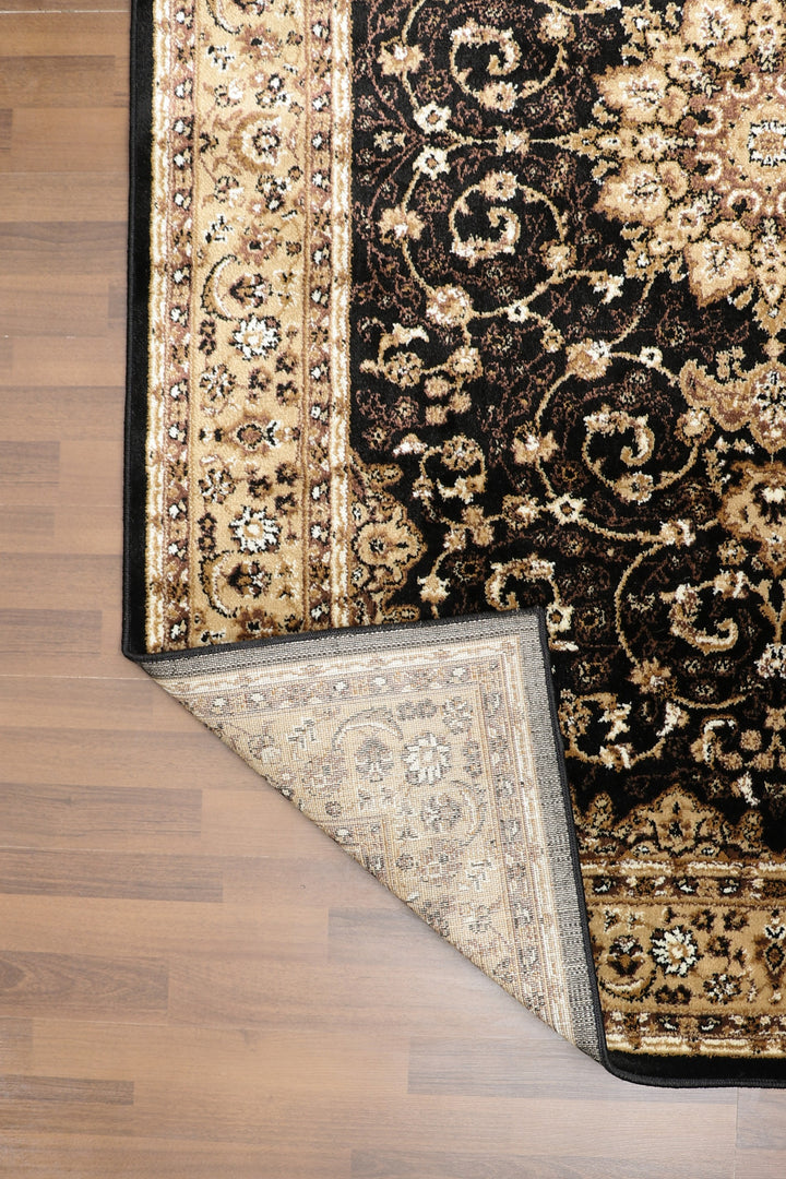 Multi Color Medallion Rectangle Woven Rug with Jute & Polyester Backing