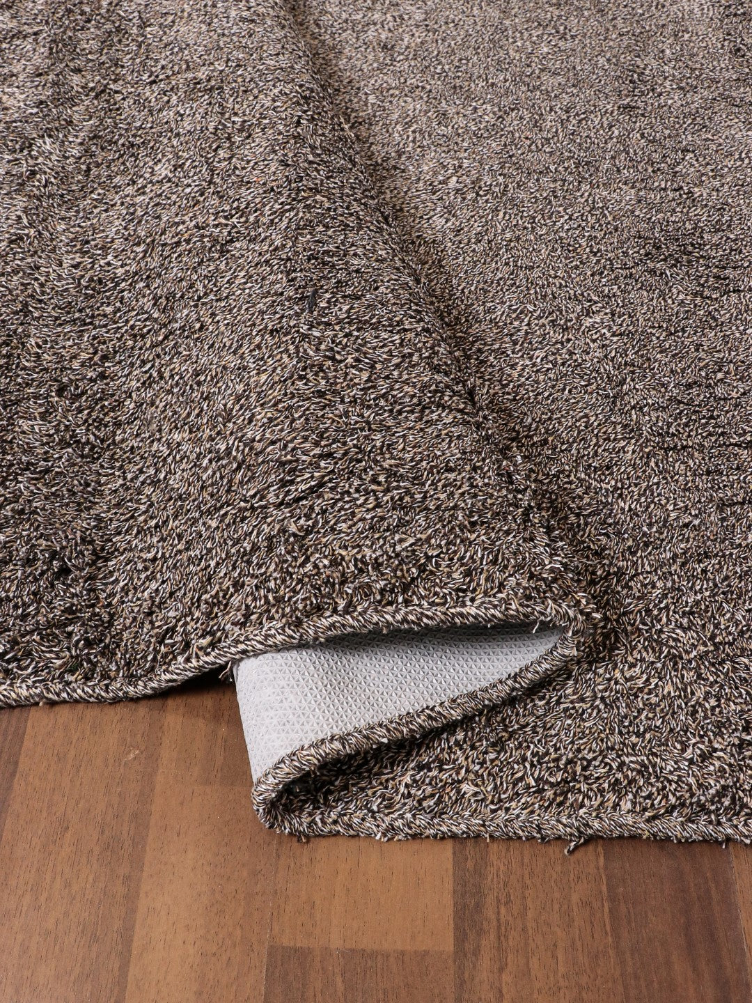 Dark Brown Fancy Cotton Shaggy Rectangle Soft and Thick Rug with TPR Backing