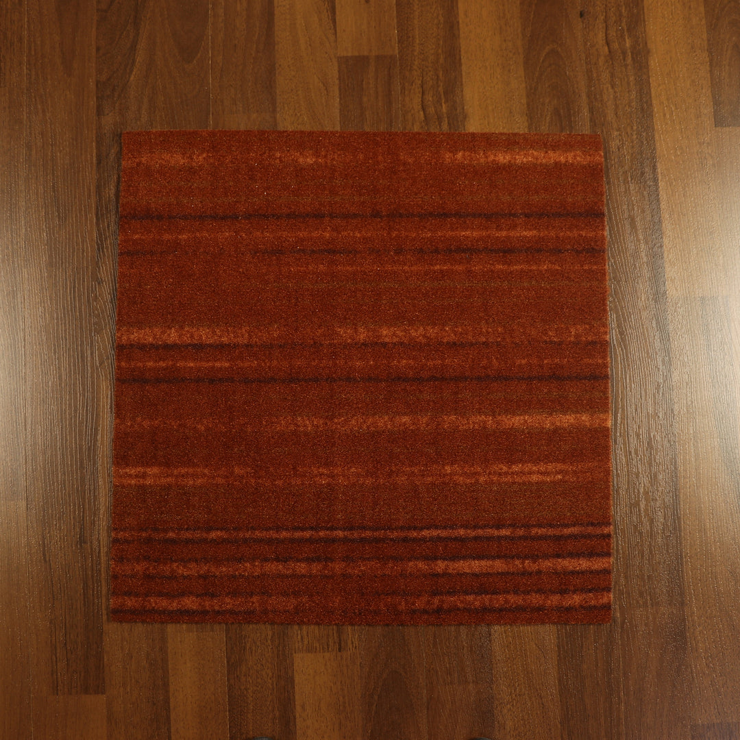 Brown Multi Color Stripe Print Carpet Tile