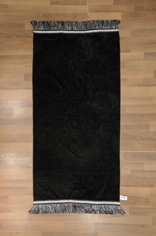 Thin Cloth Black Plain Travel Prayer Mat