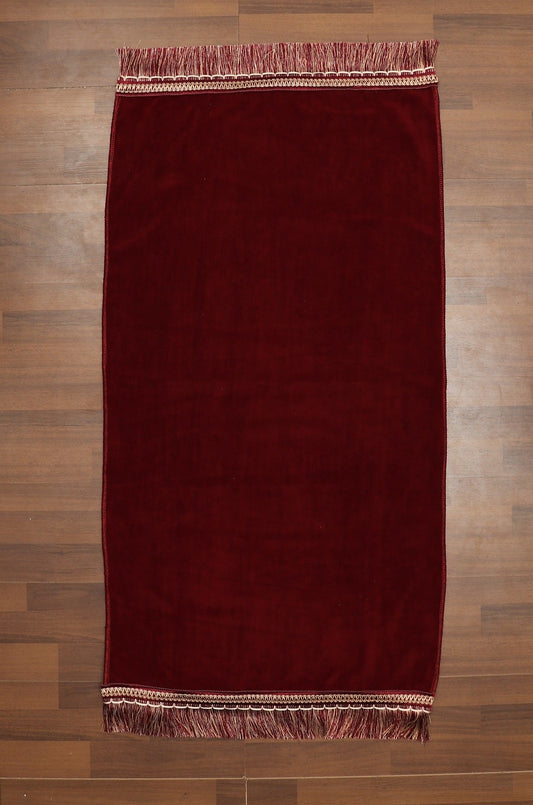 Thin Cloth Maroon Plain Travel Prayer Mat