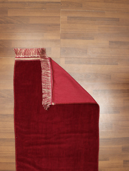 Thin Cloth Maroon Plain Travel Prayer Mat