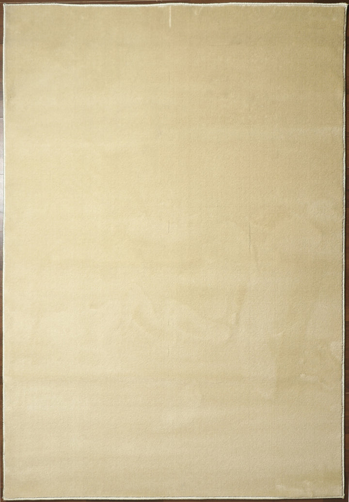 Beige Plain Printed Rectangle Woven Rug with Jute & Polyester Backing