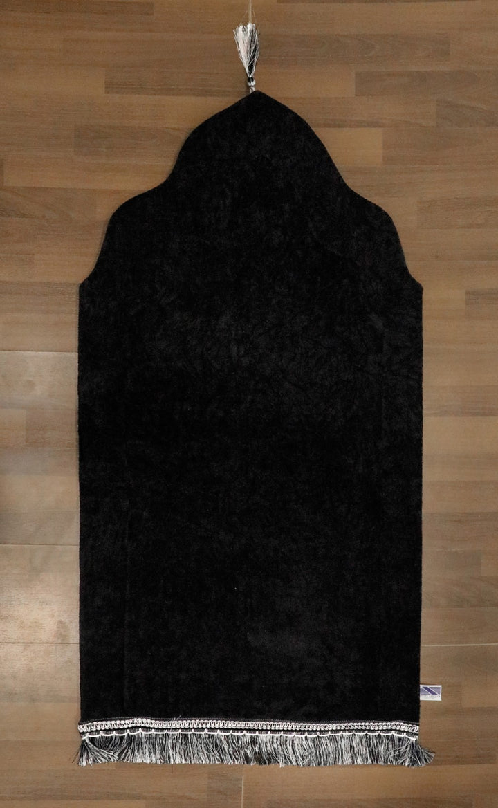 Black Arch Cut Prayer Mat With Foam Padding