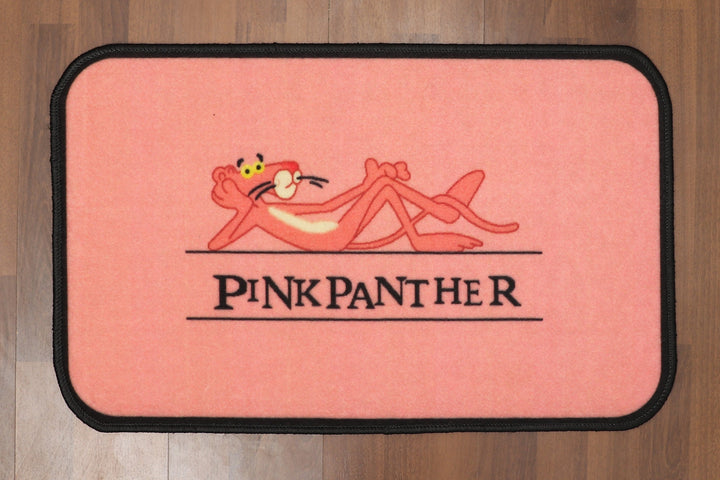 Pink with Multi Color Pink Panther Print Non Woven Kids Door  Mat with Non-Slip TPR Backing