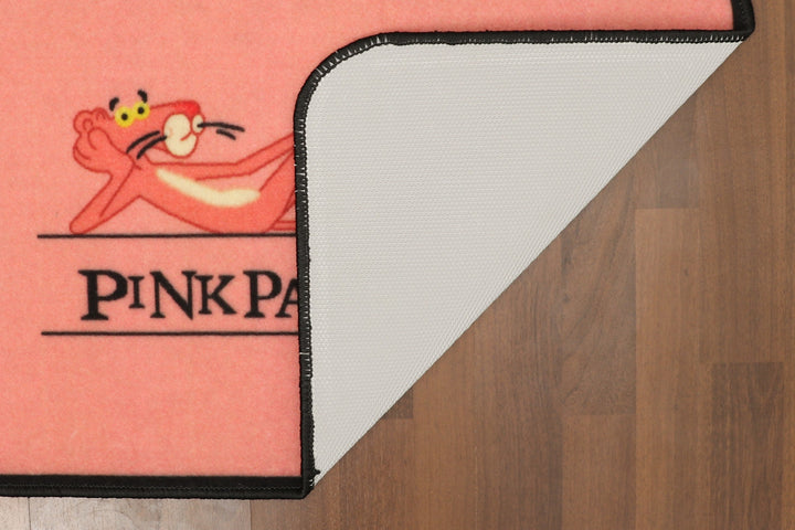 Pink with Multi Color Pink Panther Print Non Woven Kids Door  Mat with Non-Slip TPR Backing