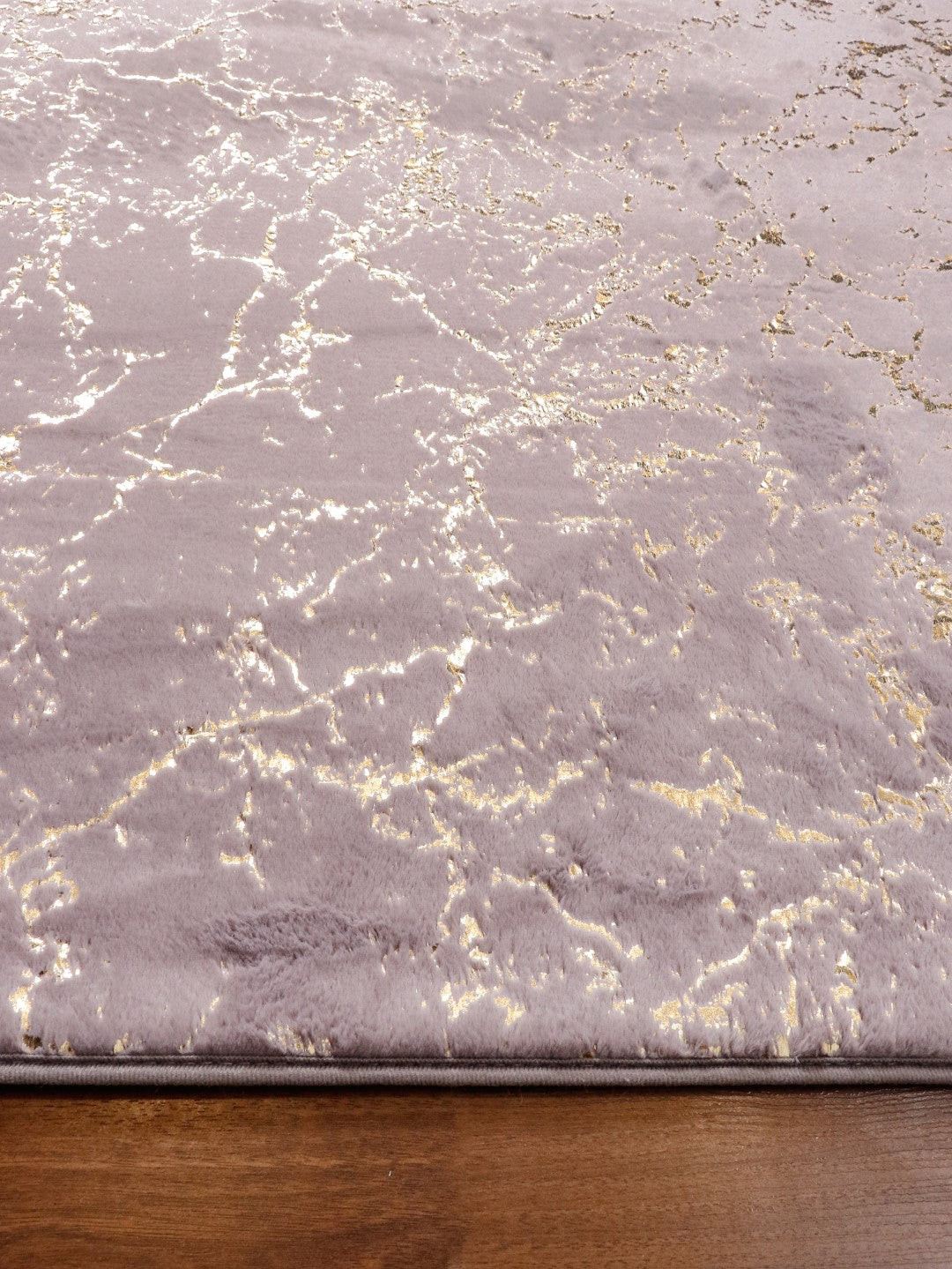 Purple And Golden Abstract Engraved Fancy Rug