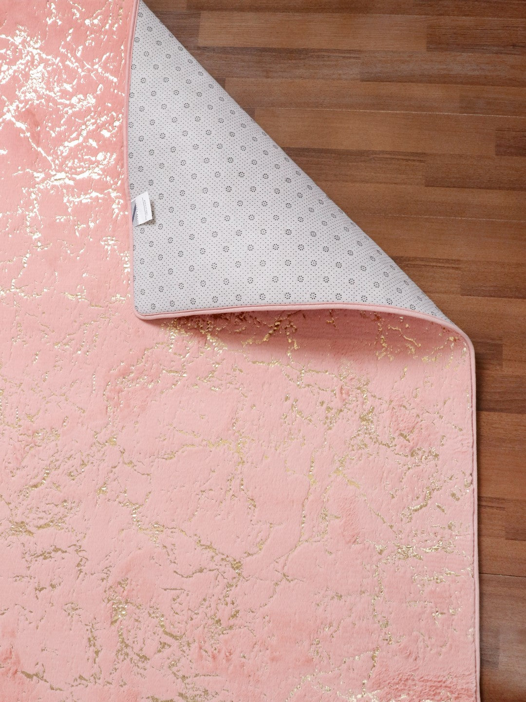 Peach And Golden Abstract Engraved Fancy Rug