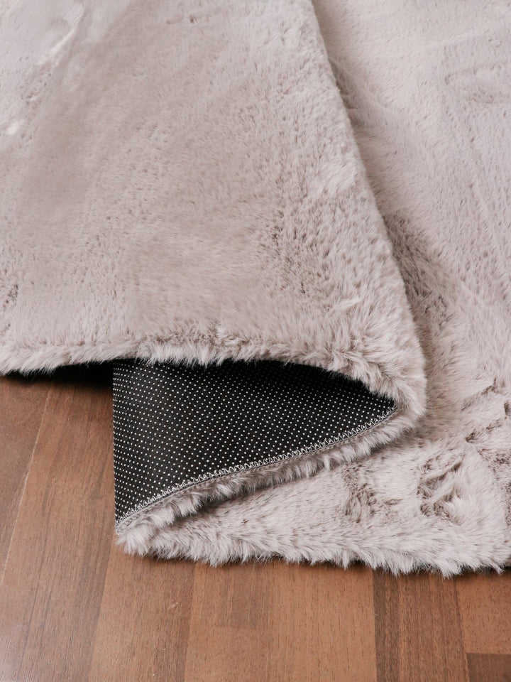 Dark Grey Plain Soft and Thick Rectangle Micro Fur Rug with Anti Slip Dot Backing