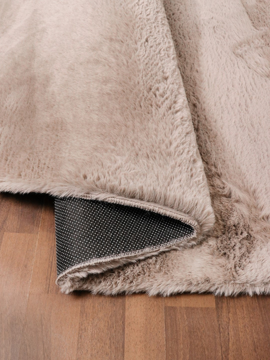 Brown Plain Soft and Thick Rectangle Micro Fur Rug with Anti Slip Dot Backing