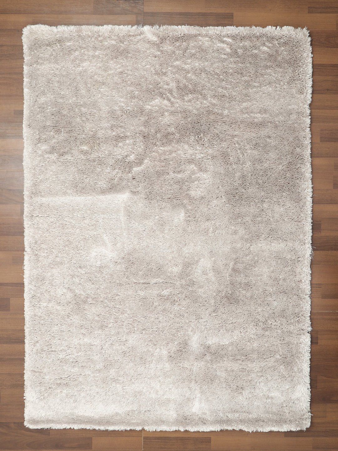 Light Brown Plain Fancy Shaggy Rectangle Soft and Thick Rug with Woven Back