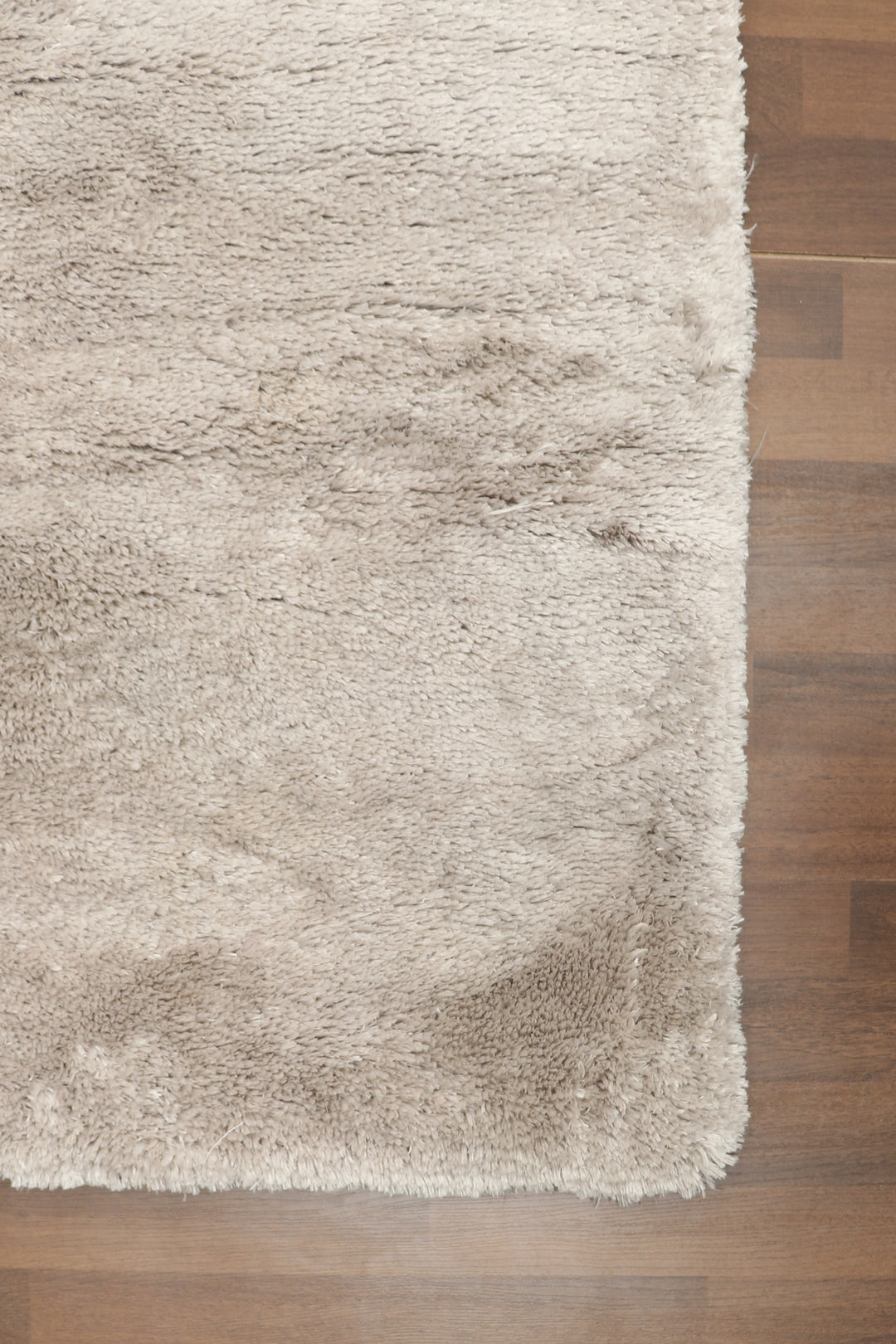 Light Brown Plain Fancy Shaggy Rectangle Soft and Thick Rug with Woven Back