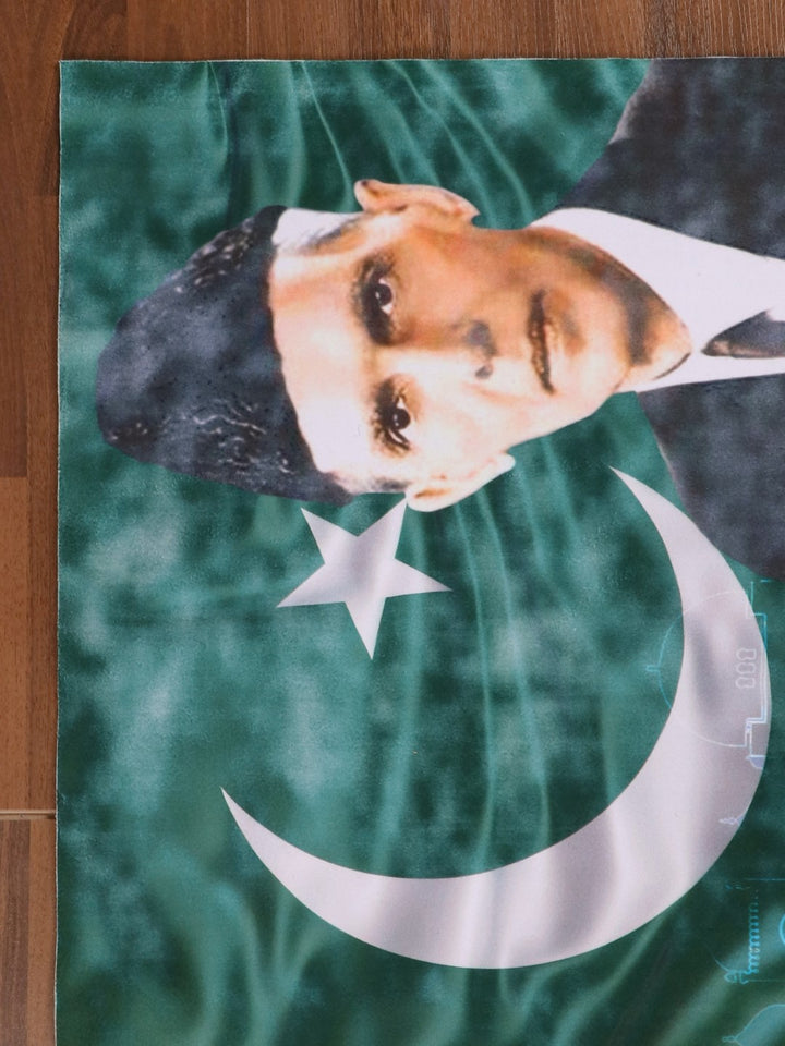 Pakistani flag and Quaid e Azam Print Felt Scenery