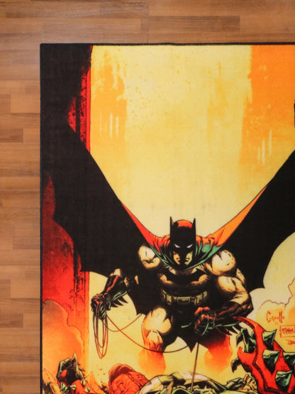 Yellow Shades & Multi Color Batman Print Rug
