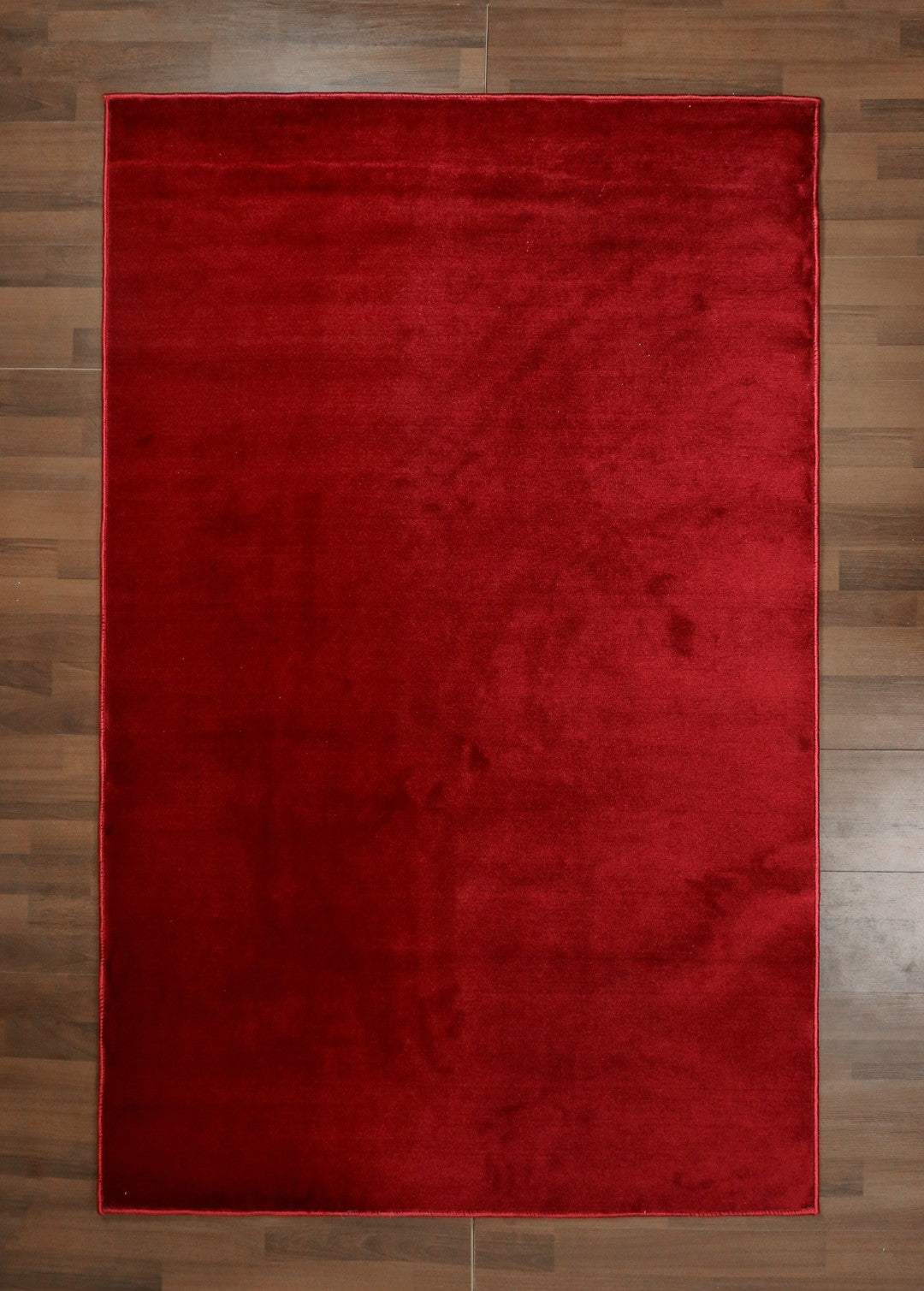 Valentine Red Plain Print Non Woven Tufted Rectangle Rug with Doted Back For Everyday Use